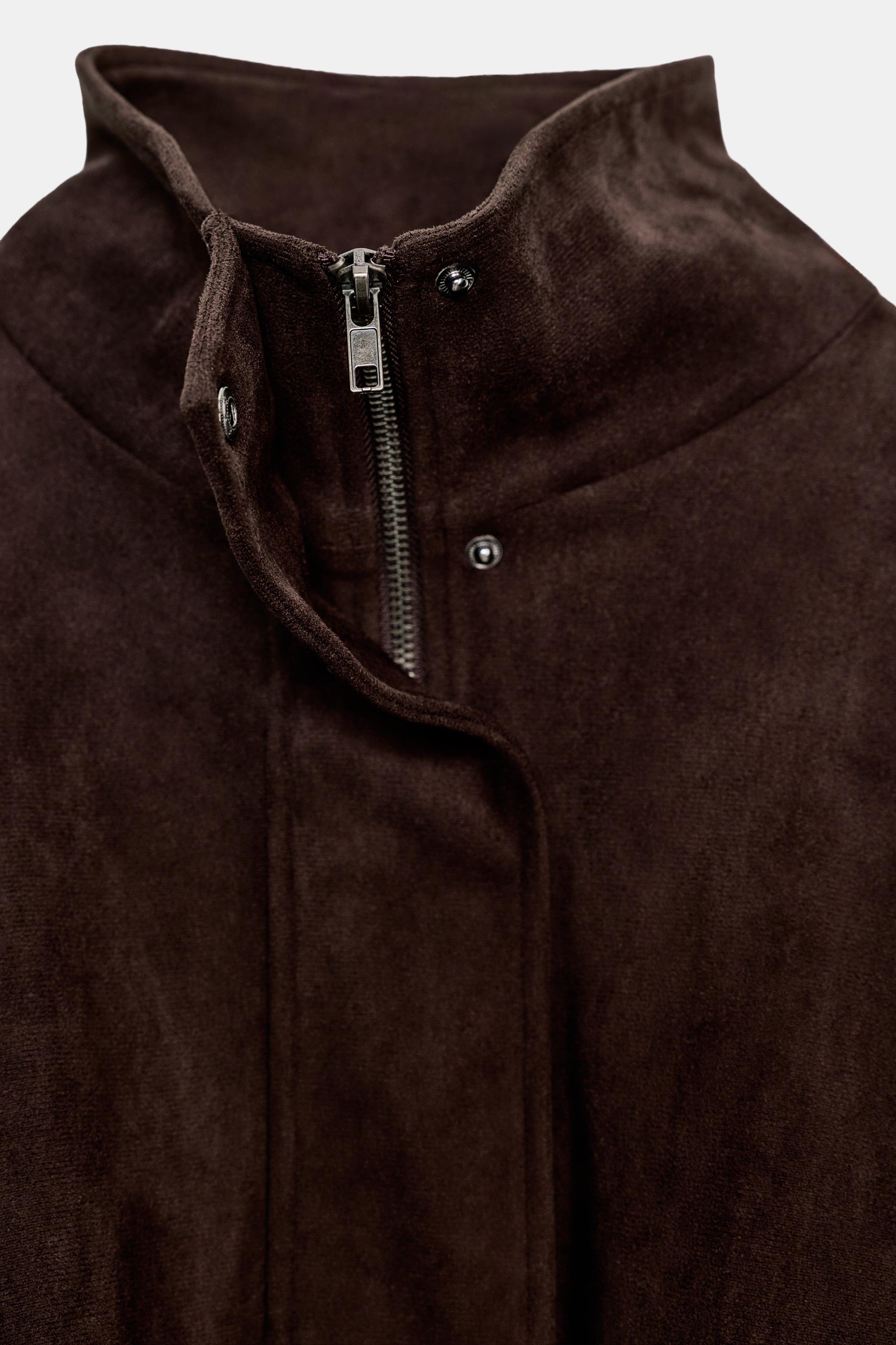 VESTE EFFET DAIM AVEC PATTES